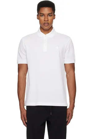 HUGO BOSS White Cotton Piqué Double B Monogram Polo