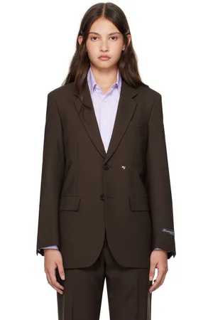 HOMMEGIRLS Brown Single Breasted Blazer