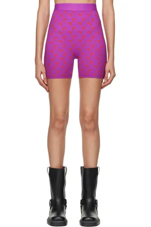 Marine Serre SSENSE Exclusive Purple & Red All Over Moon Cyclist Shorts