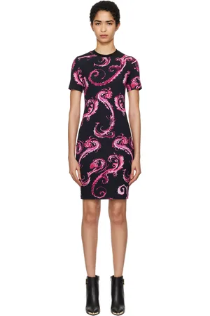 VERSACE Black Chromo Couture T-Shirt Minidress