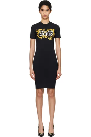 VERSACE Black Logo T-Shirt Minidress