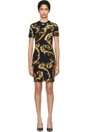 VERSACE Black Chromo Couture T-Shirt Minidress