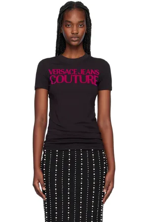 VERSACE Black Institutional Logo T-shirt