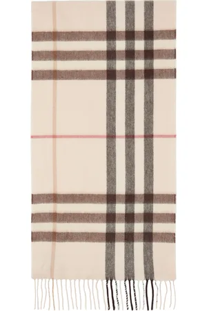 Burberry Beige Check Cashmere Scarf