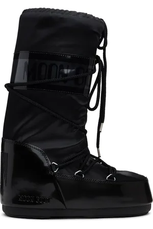Moon Boot Black Icon Glance Satin Boots