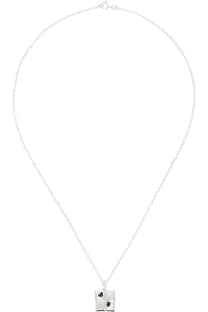 The Ouze Silver Foursquare Sapphire Necklace