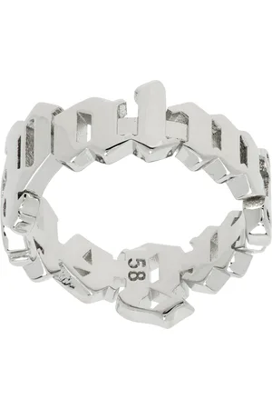 Palm Angels Silver Classic Logo Ring