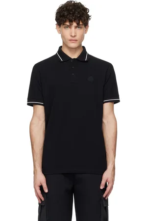 Moncler Black Logo Patch Cotton Polo