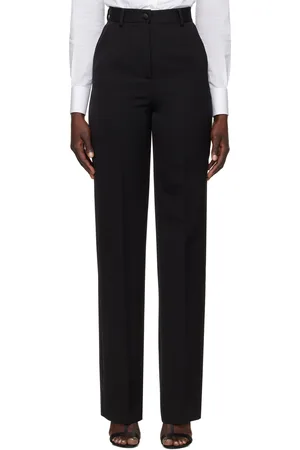 Dolce & Gabbana Black Wool Gabardine Tuxedo Trousers