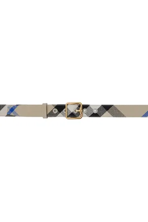 Burberry Beige Check B Buckle Belt