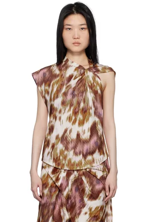 Isabel Marant Off-White & Tan Nayda T-Shirt