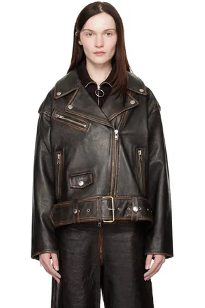 Stand Studio Black Isobelle Biker Leather Jacket