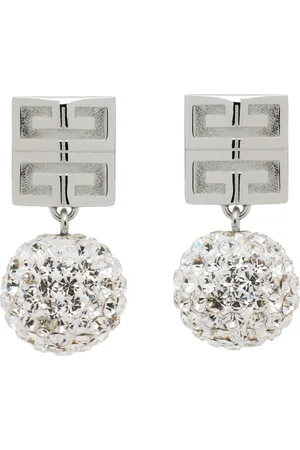 Givenchy Silver 4G Metal & Crystal Earrings