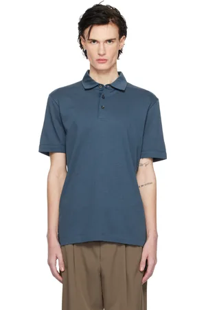 HUGO BOSS Blue Lyocell & Cotton Polo