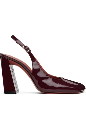 Amina Muaddi Burgundy Sling 95 Heels