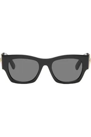 VERSACE Black Rectangle Biggie Sunglasses