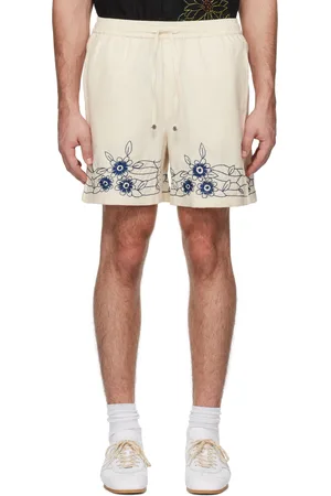 HARAGO Floral Embroidered Shorts
