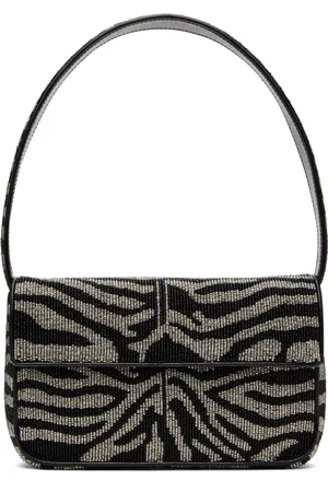 Staud Black & White Tommy Beaded Bag