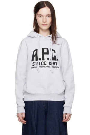 A.P.C. Gray Print Label Hoodie