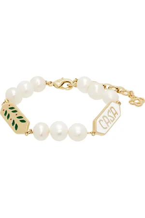 Casablanca Gold & White Laurel Pearl Bracelet