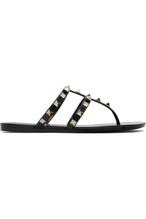 VALENTINO GARAVANI Black Summer Rockstud Sandals