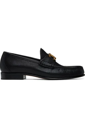 VALENTINO GARAVANI Black VLogo Signature Buffalo Loafers