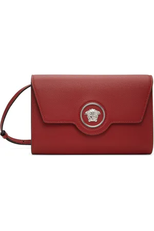 VERSACE Red Mini Calf Leather Bag