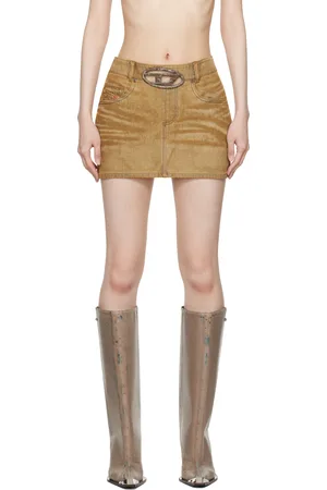 Diesel Brown De-Ron-Fsf Denim Miniskirt