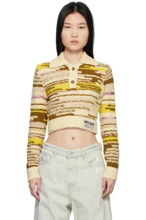 Moschino Multicolor Cropped Cotton & Nylon Pullover Polo