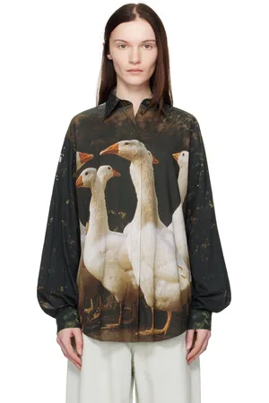 Moschino Multicolor Goose Print Shirt