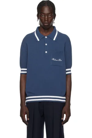 Balmain Blue Cotton-Linen Polo