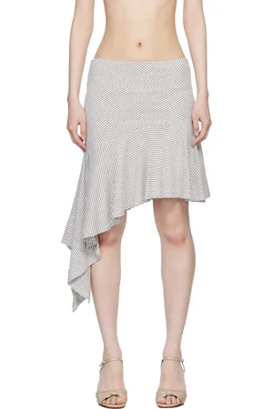 Belle Gray & White Flounce Miniskirt