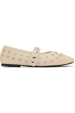Stella McCartney Beige Ryder Popper-Studded Ballerina Flats