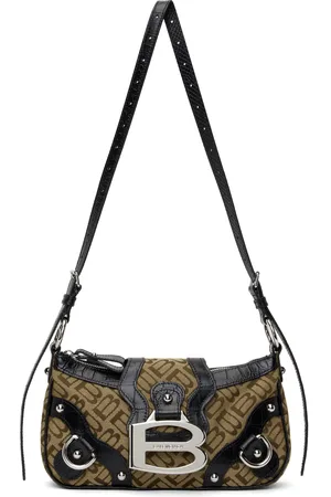 Balenciaga Brown & Black Essex Small Shoulder Bag