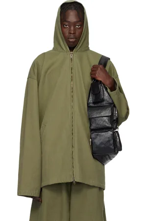 Balenciaga Khaki Hooded Zip-Up Jacket