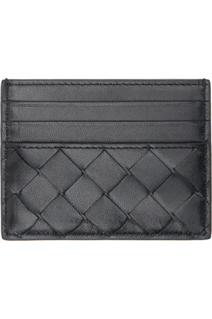 Bottega Veneta Black Intrecciato Credit Card Holder