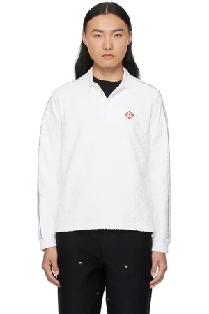 Casablanca White Jacquard Towelling Monogram Polo