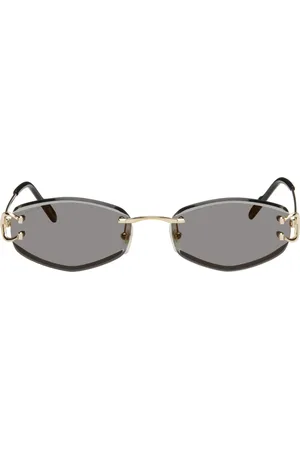 Cartier Gold Signature C Geometrical Metal Sunglasses