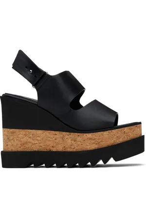 Stella McCartney Black Elyse Alter Mat Platform Heeled Sandals