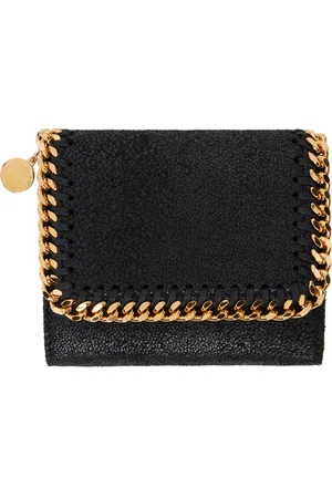 Stella McCartney Black Falabella Small Flap Wallet