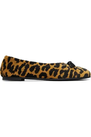 Stella McCartney Black & Tan Ryder Leopard Ballerina Flats