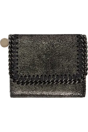 Stella McCartney Black Falabella Small Flap Wallet