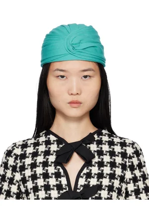 VALENTINO GARAVANI Blue Rigid Wool Turban Headband