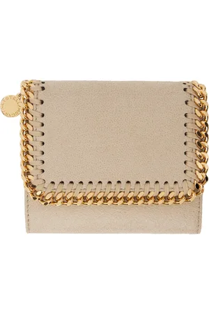 Stella McCartney Beige Falabella Small Flap Wallet
