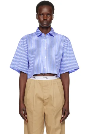 HOMMEGIRLS Blue Oversized Cropped Shirt