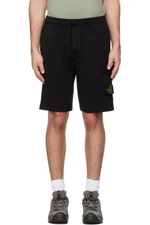 Stone Island Black Organic Cotton Fleece Shorts