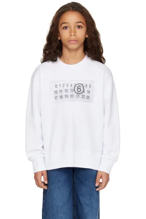 Maison Margiela Kids White Printed Logo Sweatshirt
