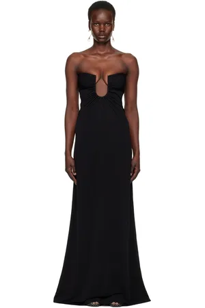 CHRISTOPHER ESBER Arced Palm Strapless Maxi Dress
