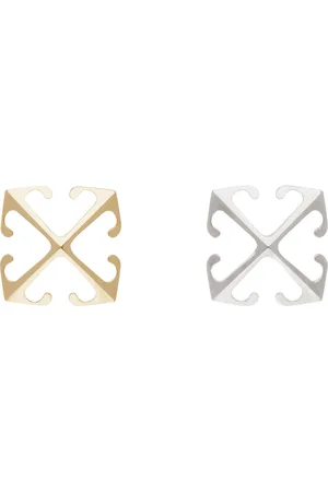 OFF-WHITE Gold & Silver Bicolor Mini Arrow Earrings