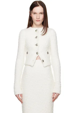 Balenciaga Off-White Cropped Cardigan
